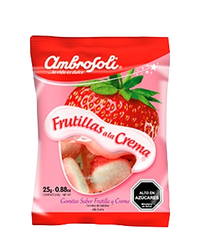 GOMITAS SABOR FRUTILLA Y CREMA 25g