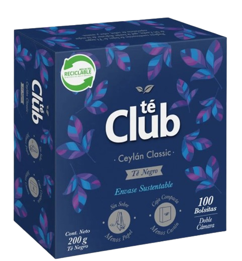 TE CLUB NEGRO ORIGINAL (CAJA AZUL) 100BOLSAS