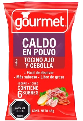CALDO POLVO TOCINO AJO CEBOLLA GOURMET 48GR