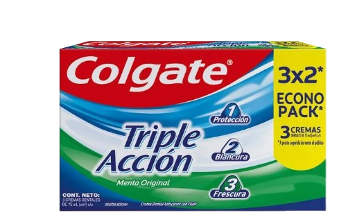 COLGATE TRIPLE ACCION PACK DE 3